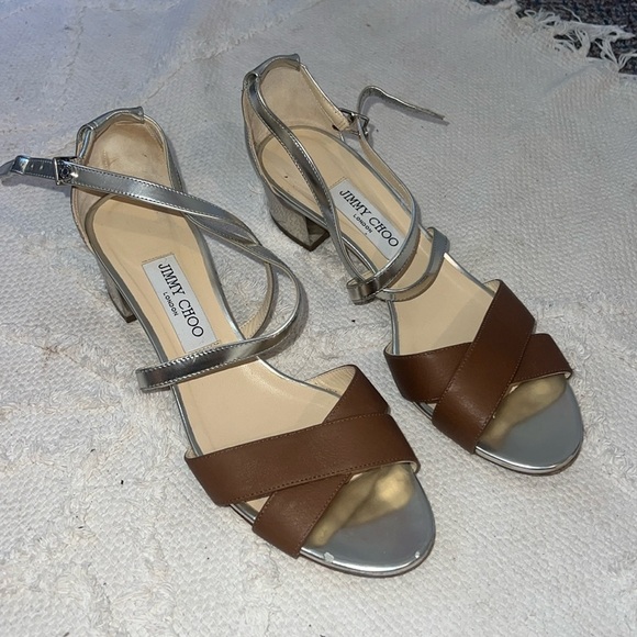 Jimmy Choo silver Heeled Sandals - Size 40 (9) - Picture 1 of 10